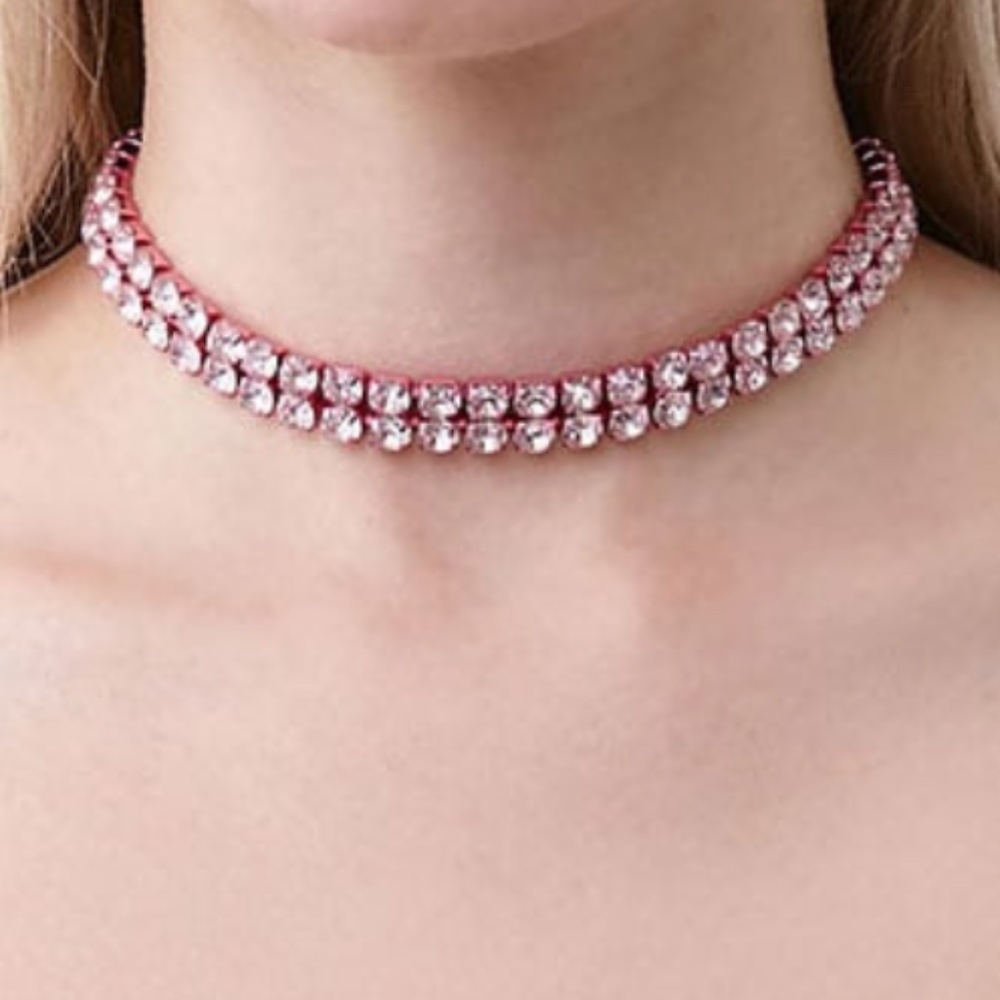 Rhinestone choker necklace